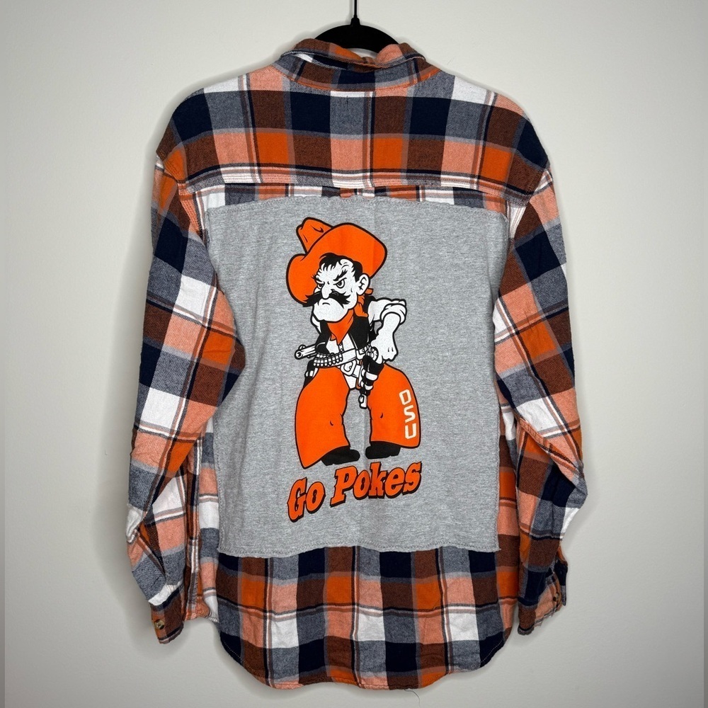 TOSS Vintage Oklahoma State Orange and Blue Plaid Shirt